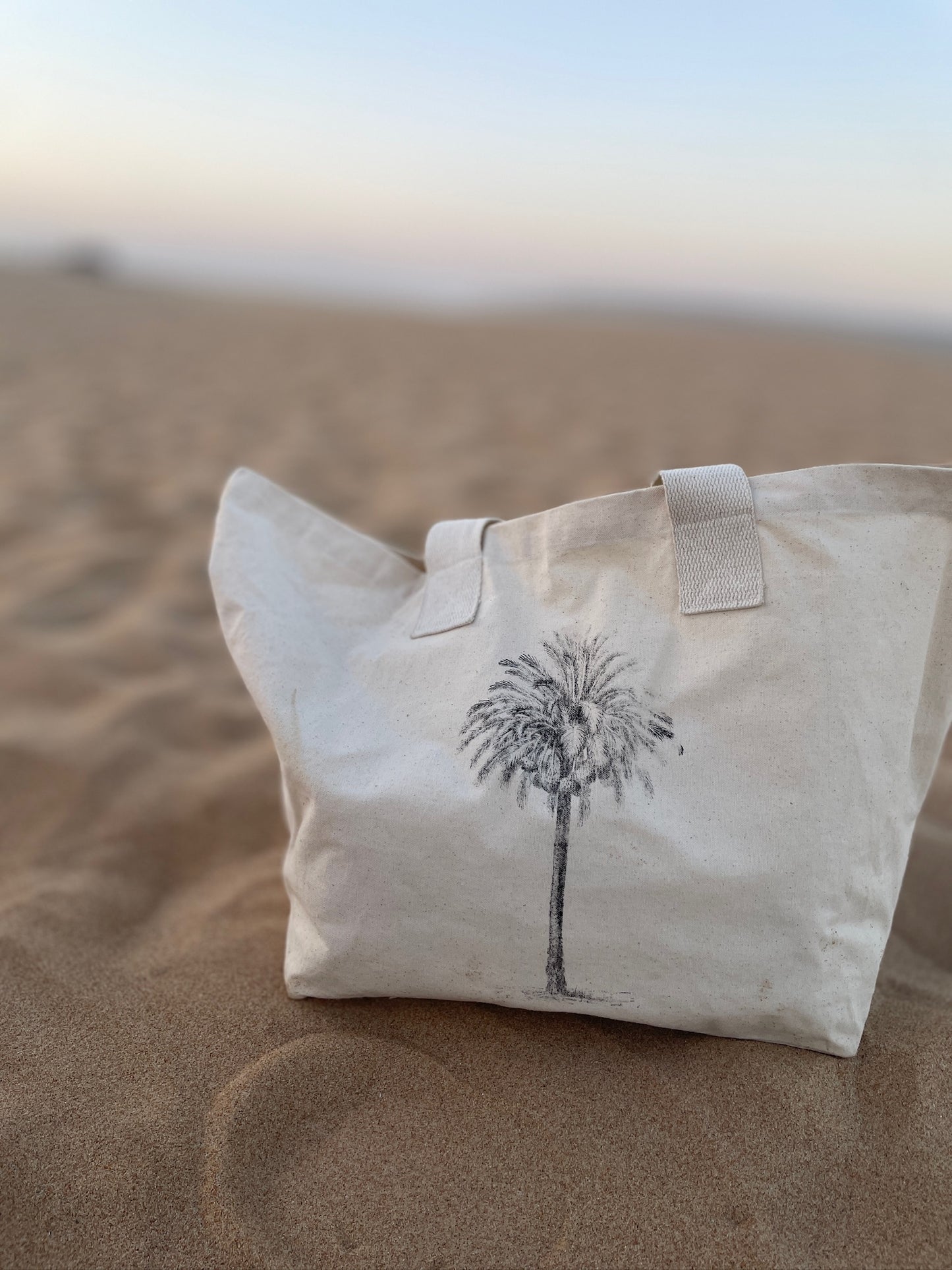 Tasche Boho Palme white and black