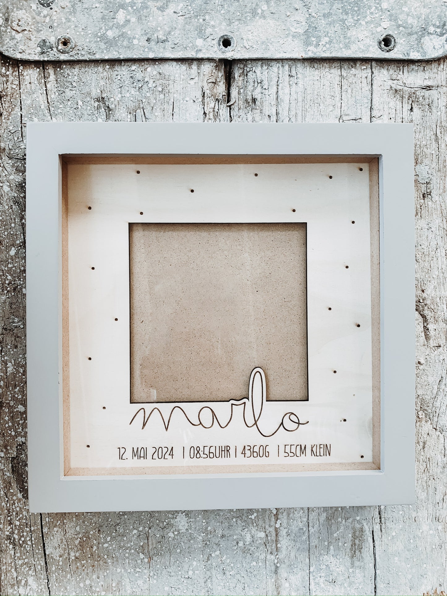 Holzpassepartout Geburt