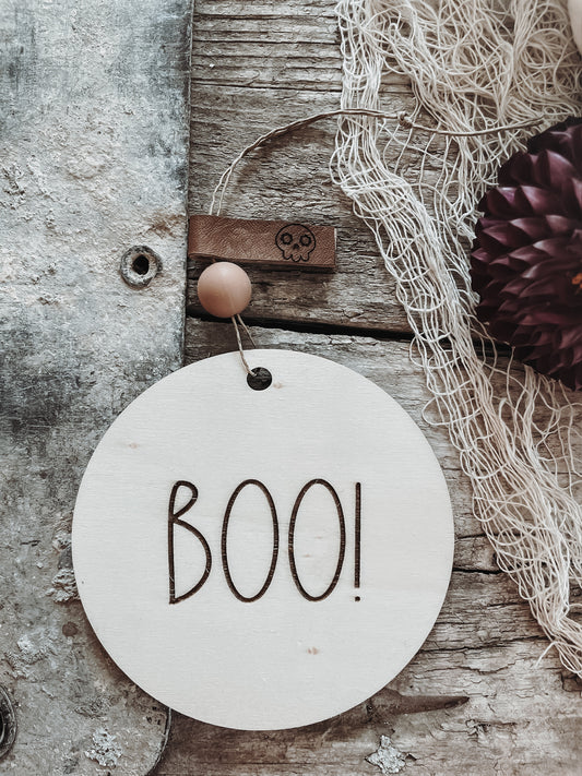 Holzanhänger BOO! groß