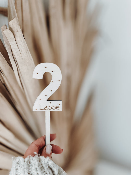 Caketopper Zahl personalisiert