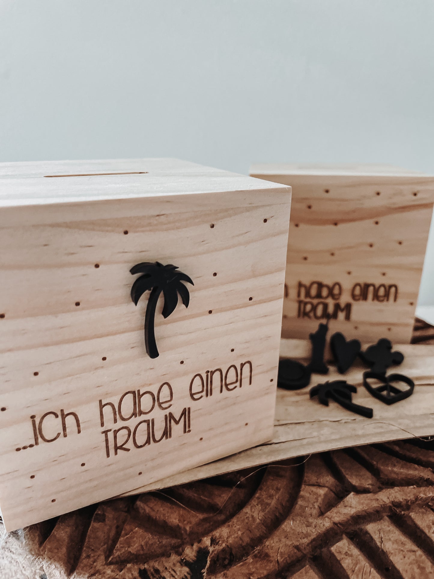 Holzspardose „…ich habe einen Traum“