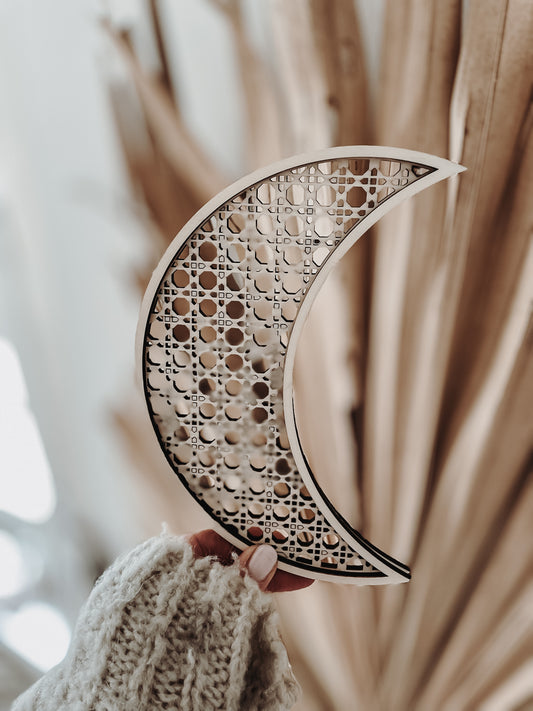 Mond Aufhänger Rattan
