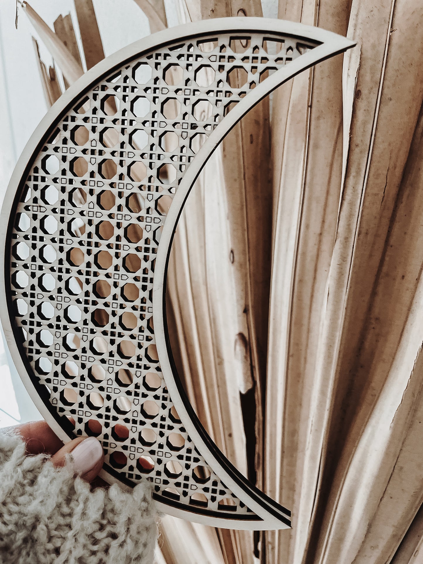 Mond Aufhänger Rattan