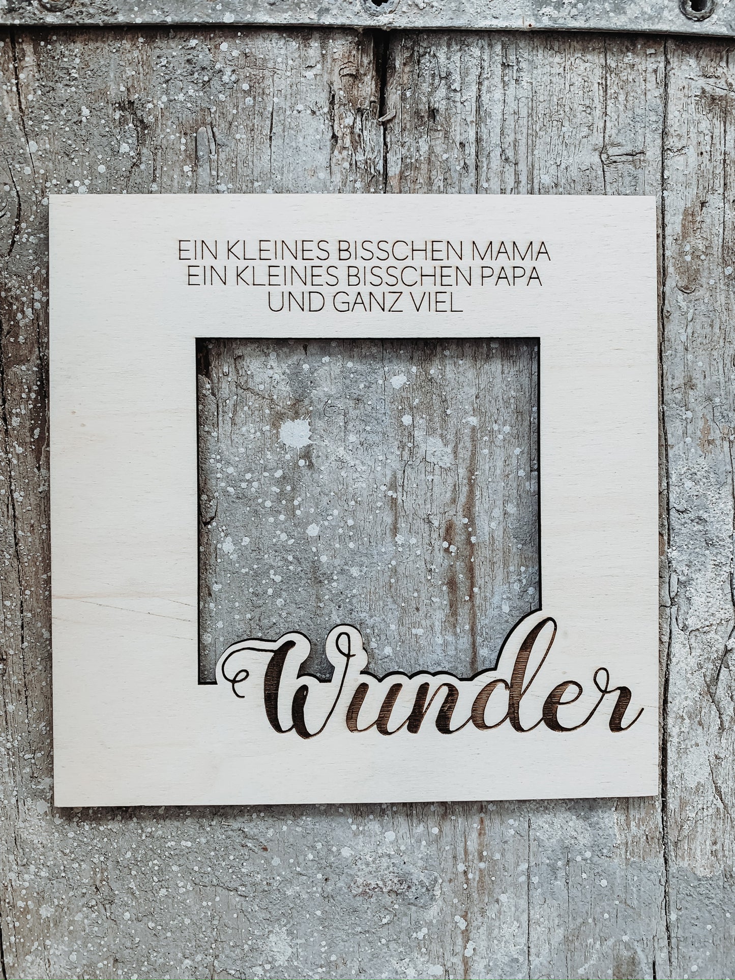 Holzpassepartout Geburt