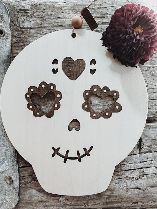 Totenkopfanhänger groß dunkel