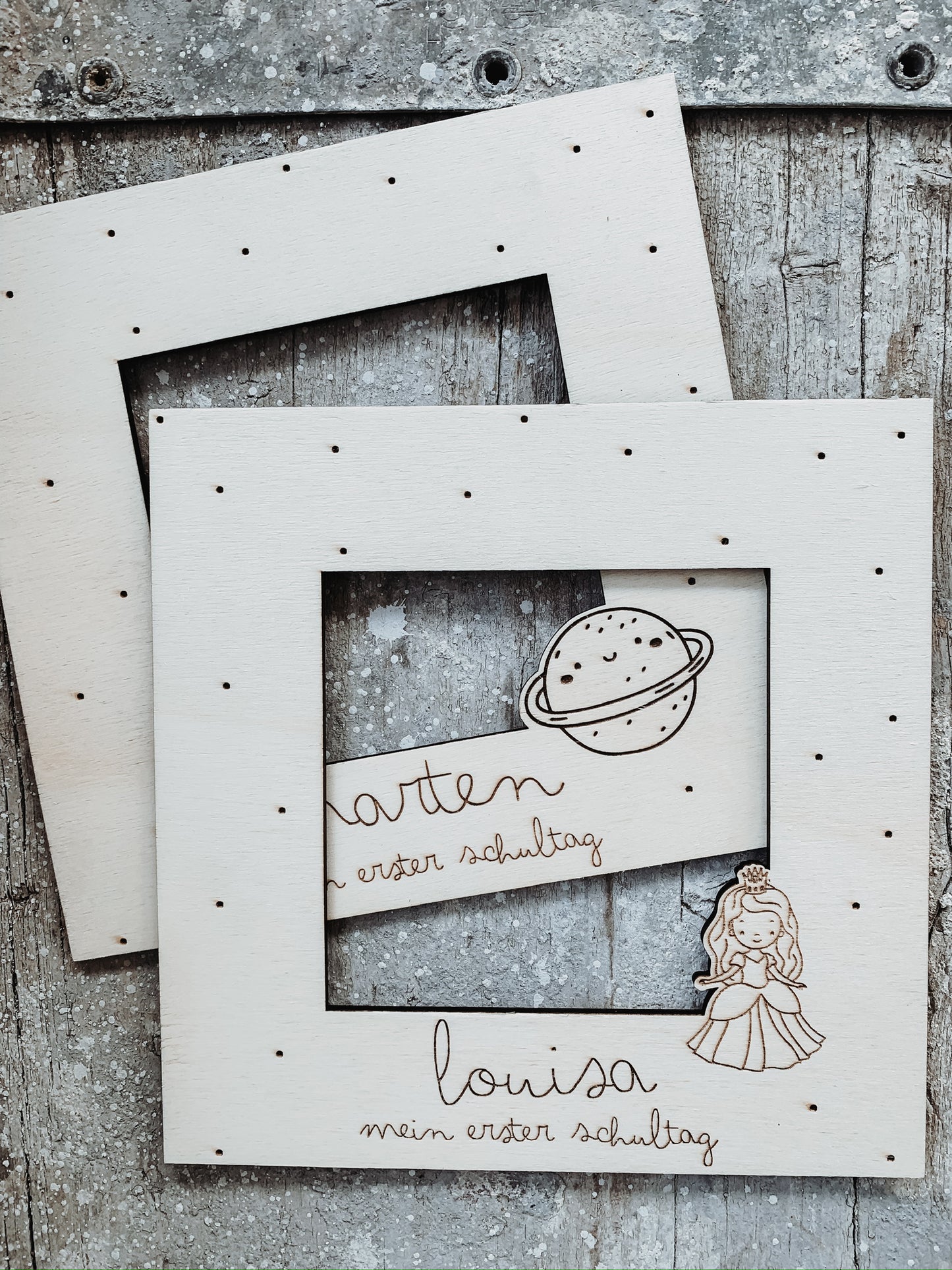 Holzpassepartout Einschulung