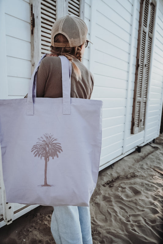 Tasche Boho Palme flieder