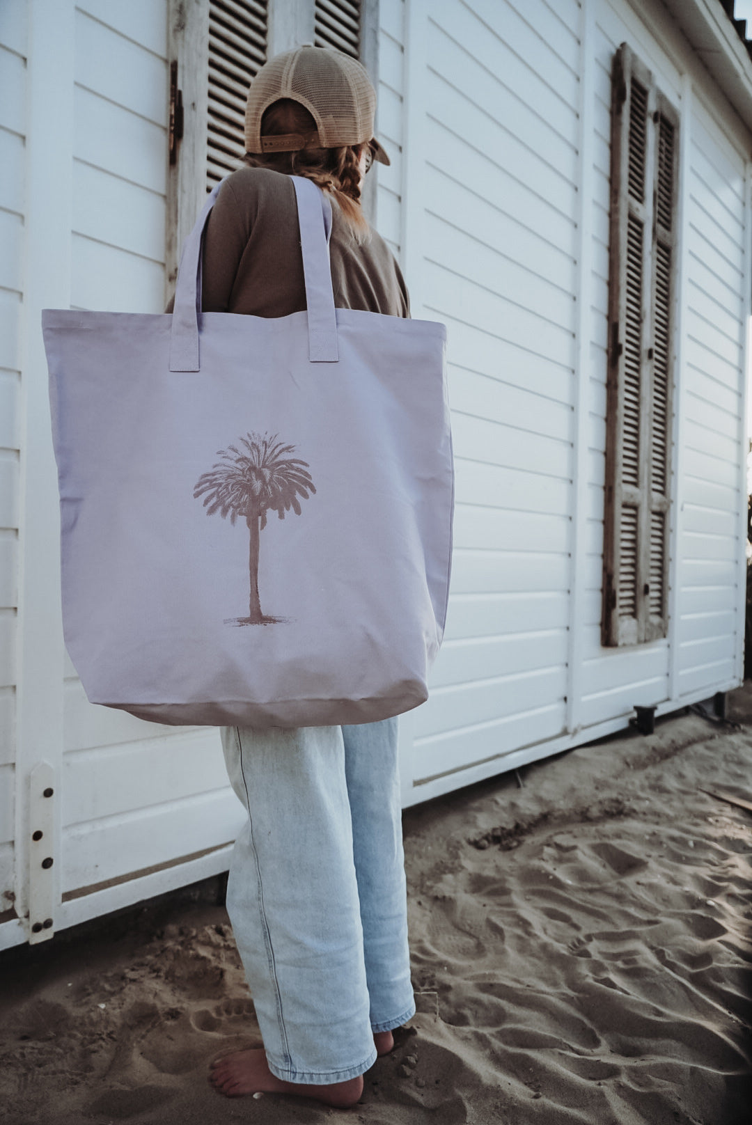 Tasche Boho Palme flieder