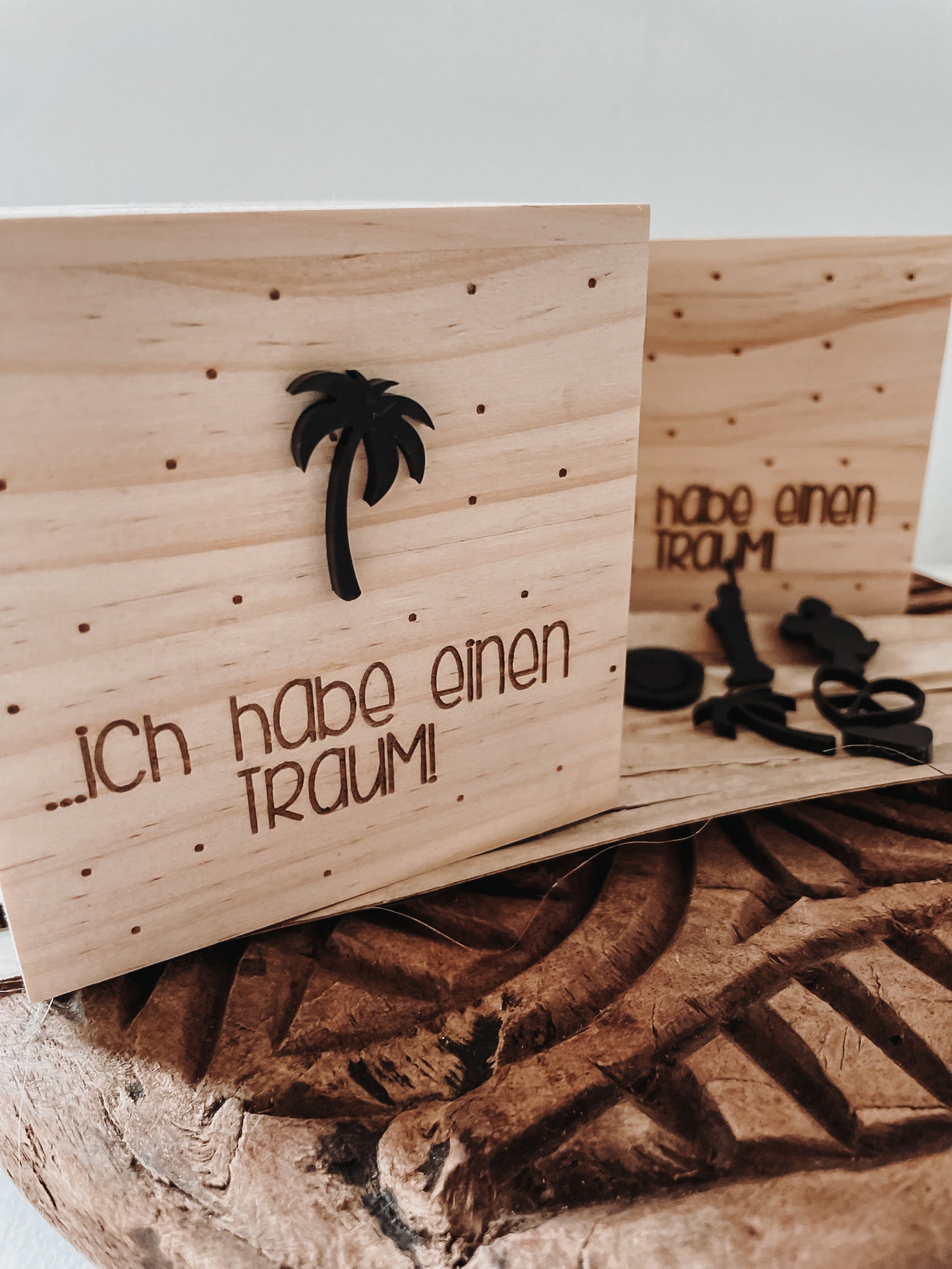 Holzspardose „…ich habe einen Traum“