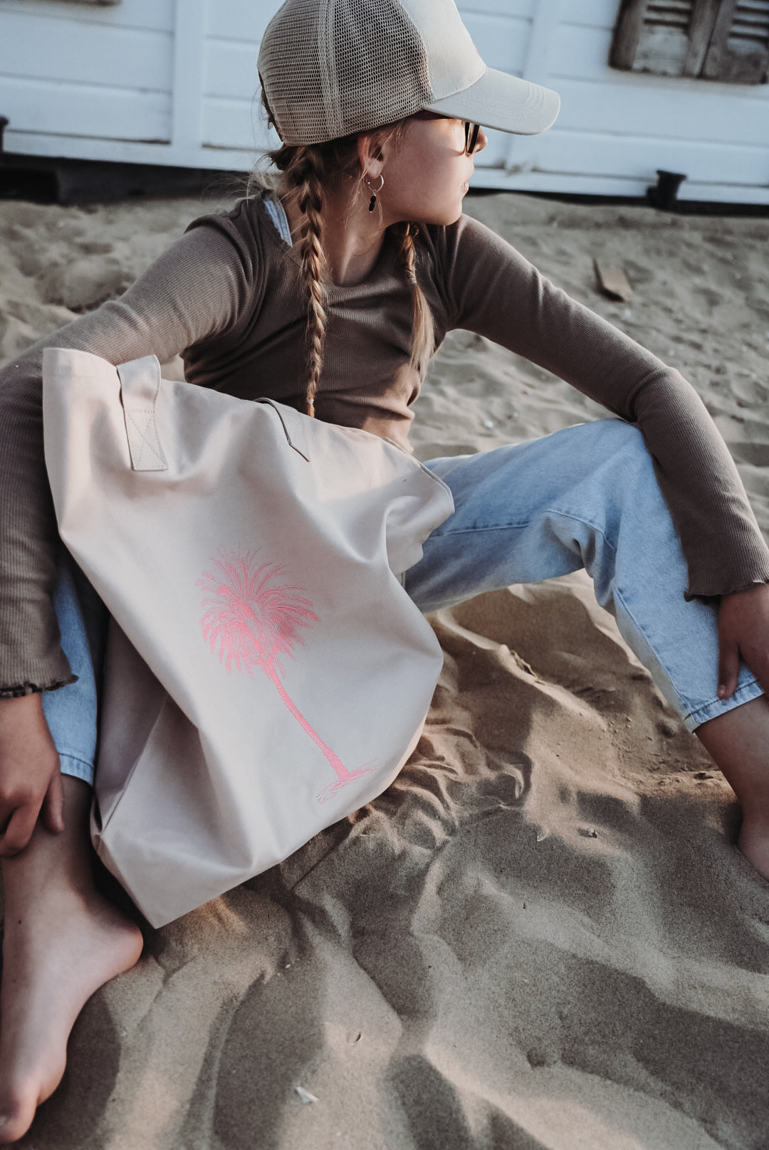 Tasche Boho Palme mauve•pink