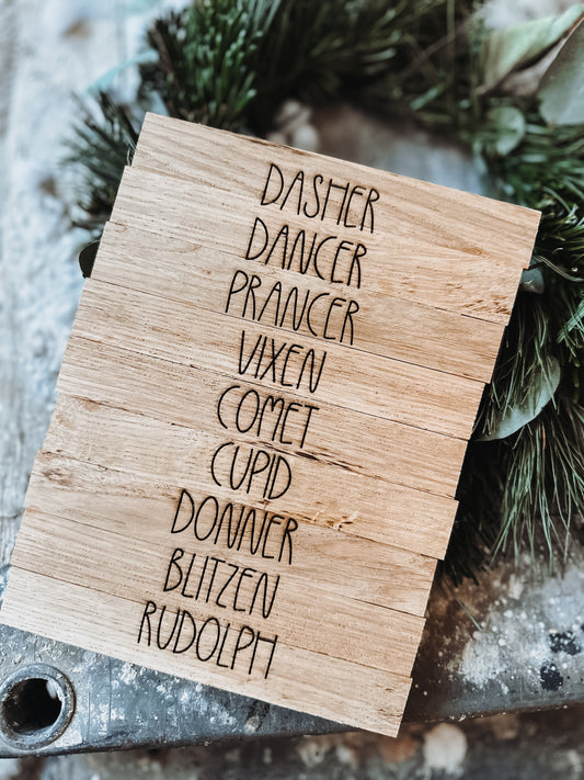 Holzschild „Rentiere“ groß
