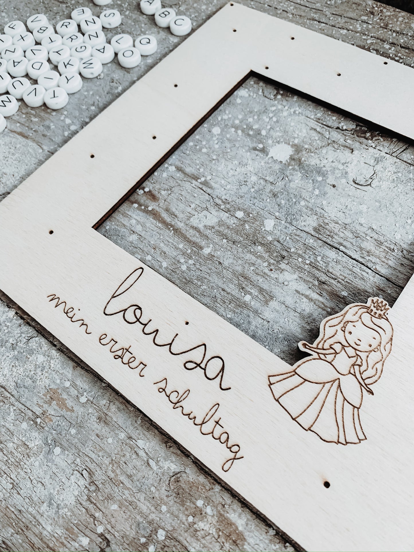 Holzpassepartout Einschulung