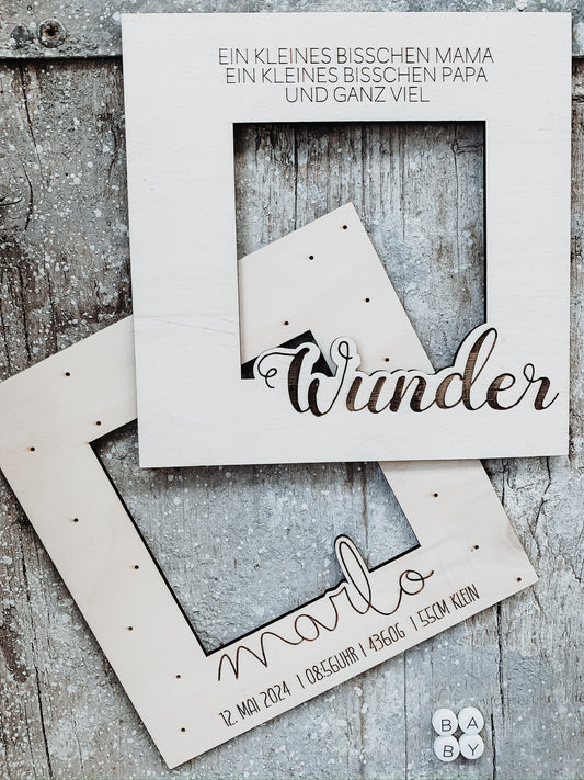 Holzpassepartout Geburt