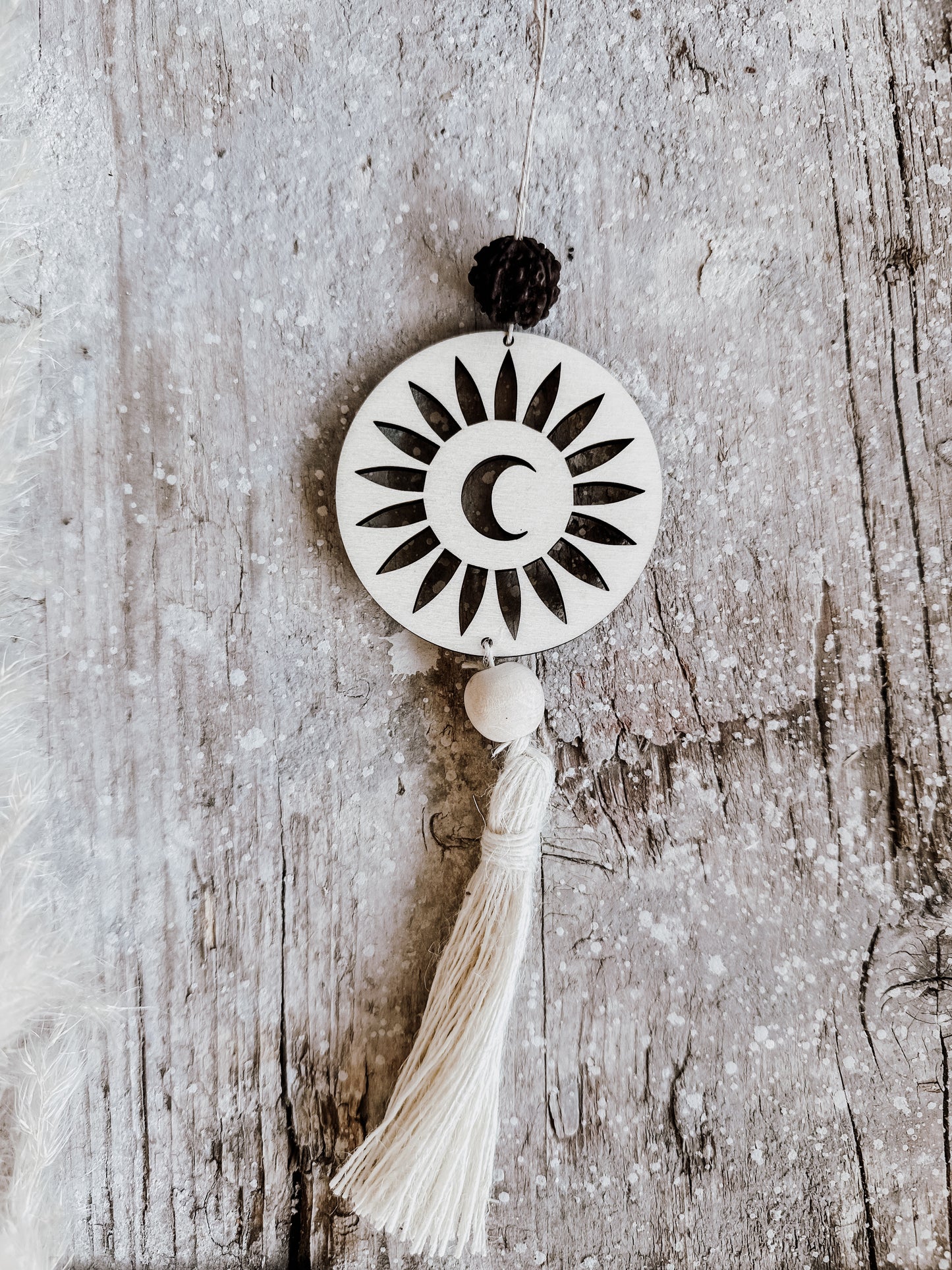 Anhänger Boho Mond,Rudraksha