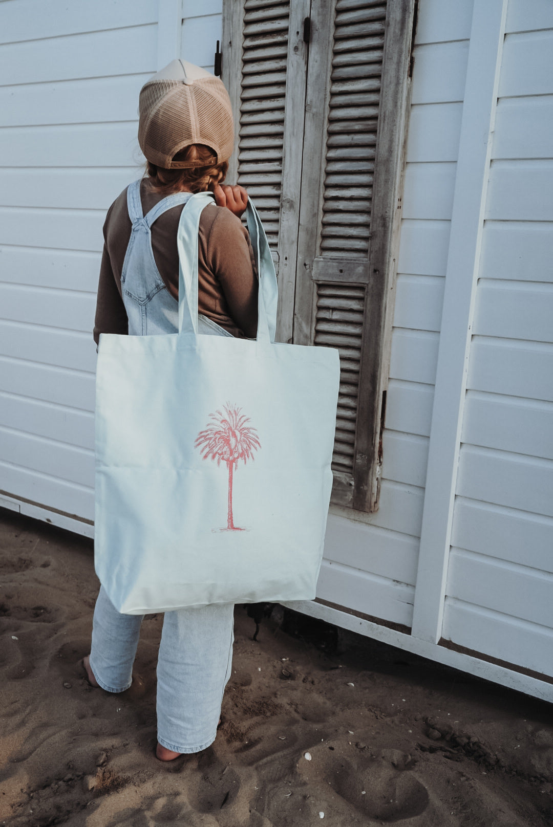 Tasche Boho Palme skyblue•pink
