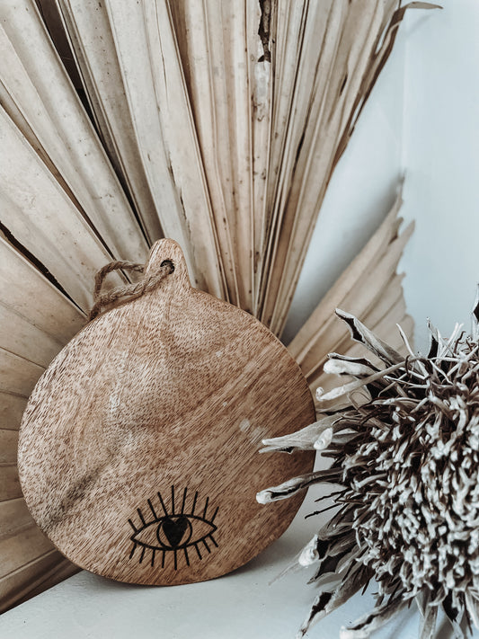 Holzuntersetzer Auge