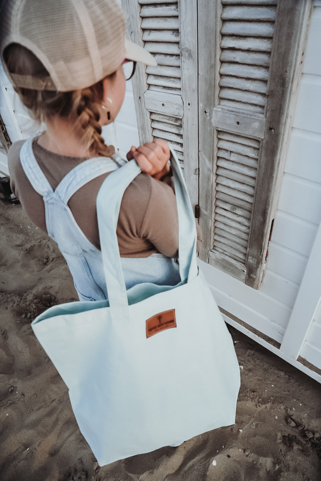 Tasche Boho Palme skyblue•pink