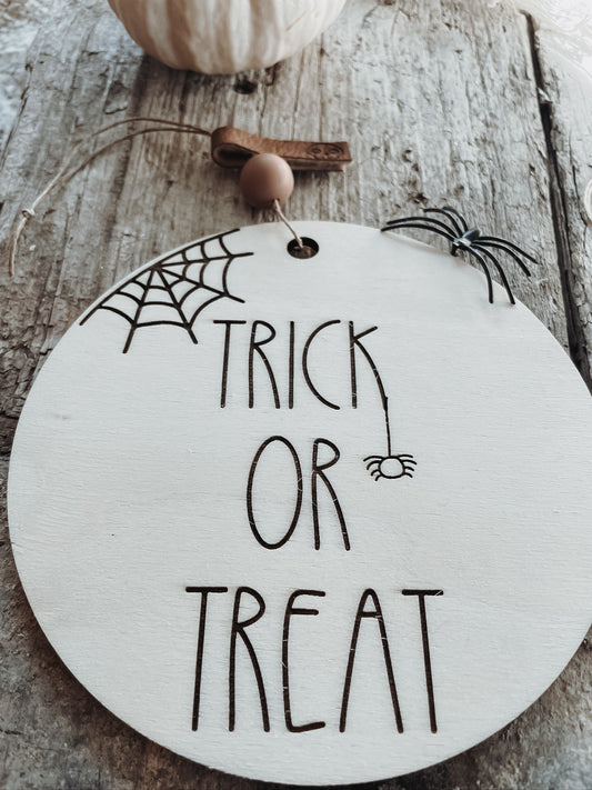 Trick or Treat Holzanhänger groß