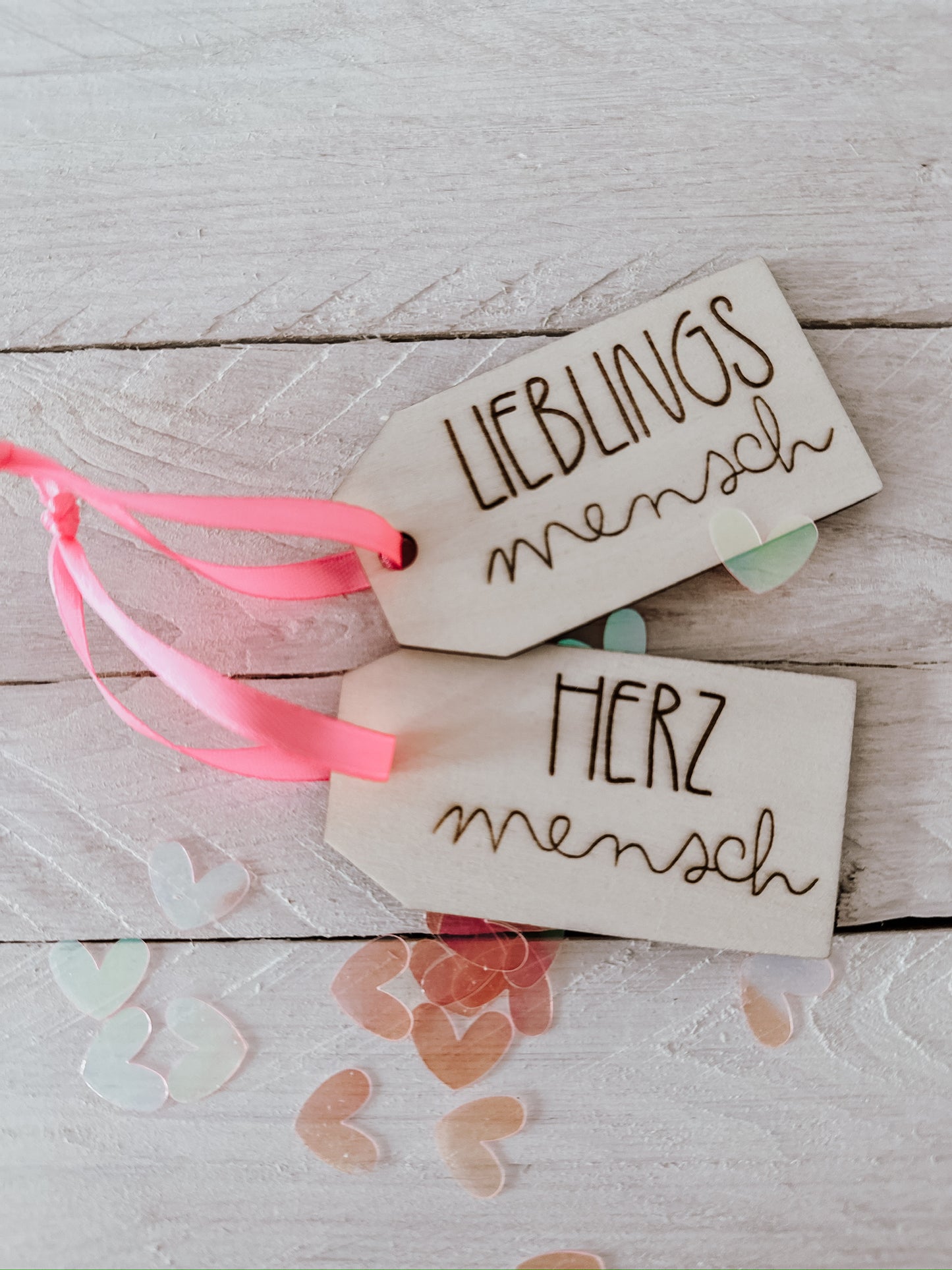 Anhänger Lieblings-/Herzmensch, 2er Set