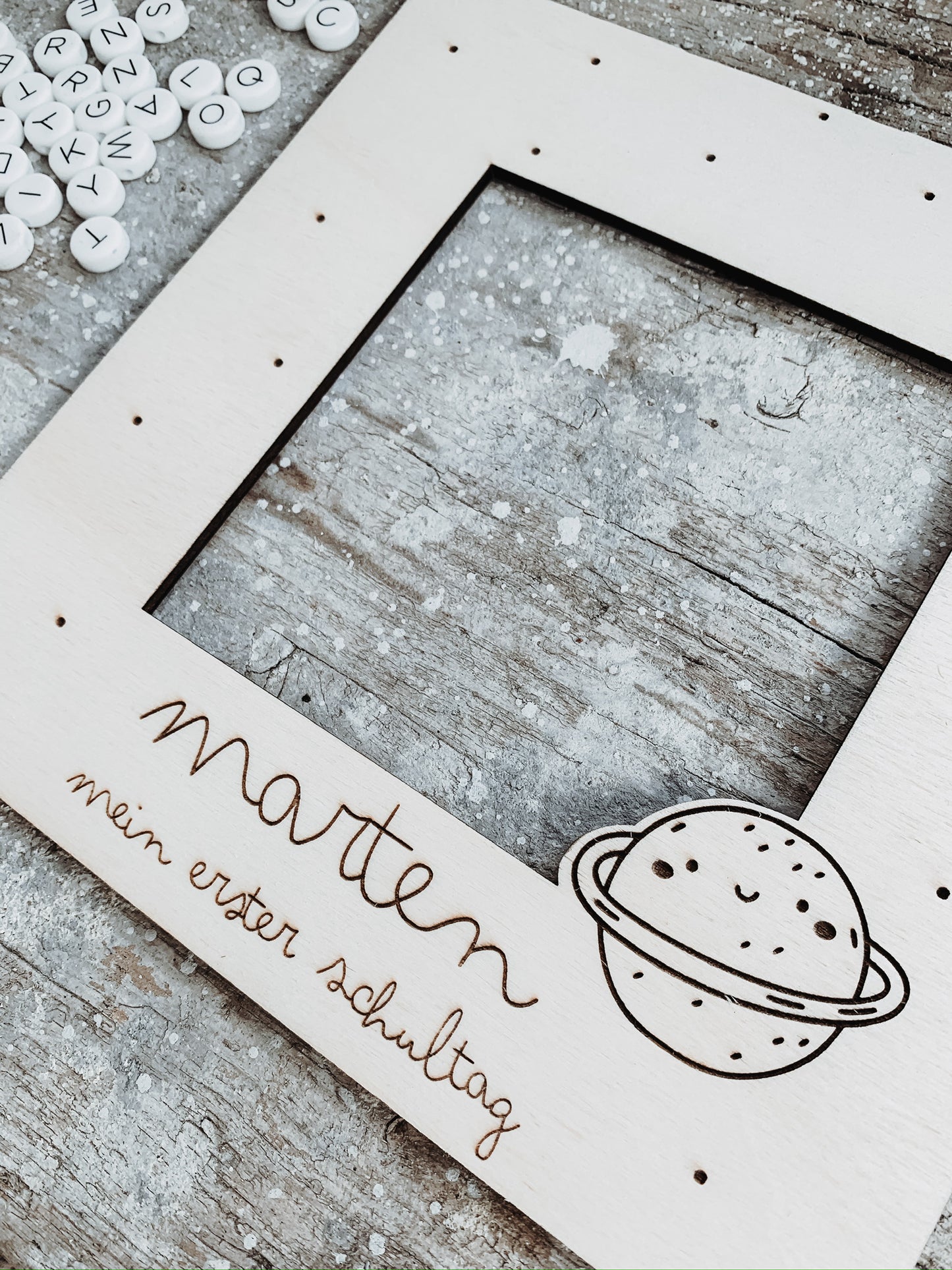 Holzpassepartout Einschulung